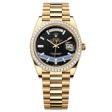 Rolex Rolex Day-Date 40 mm Onyx Set With Diamonds Dial 18k Yellow Gold President Bracelet 228398tbr-0038 Ref: 228398tbr-0038